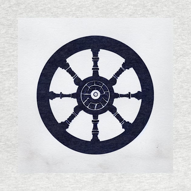 Ship Wheel Dark Navy Blie by fistikci